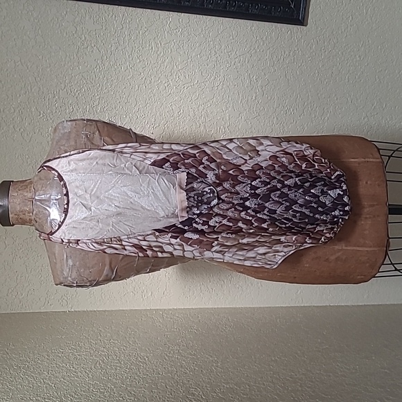 WOMENS GORGEOUS METALLIC SNAKESKIN GOTTEX HALTER SWIMSUIT AND WRAP SKIRT M - Picture 3 of 7